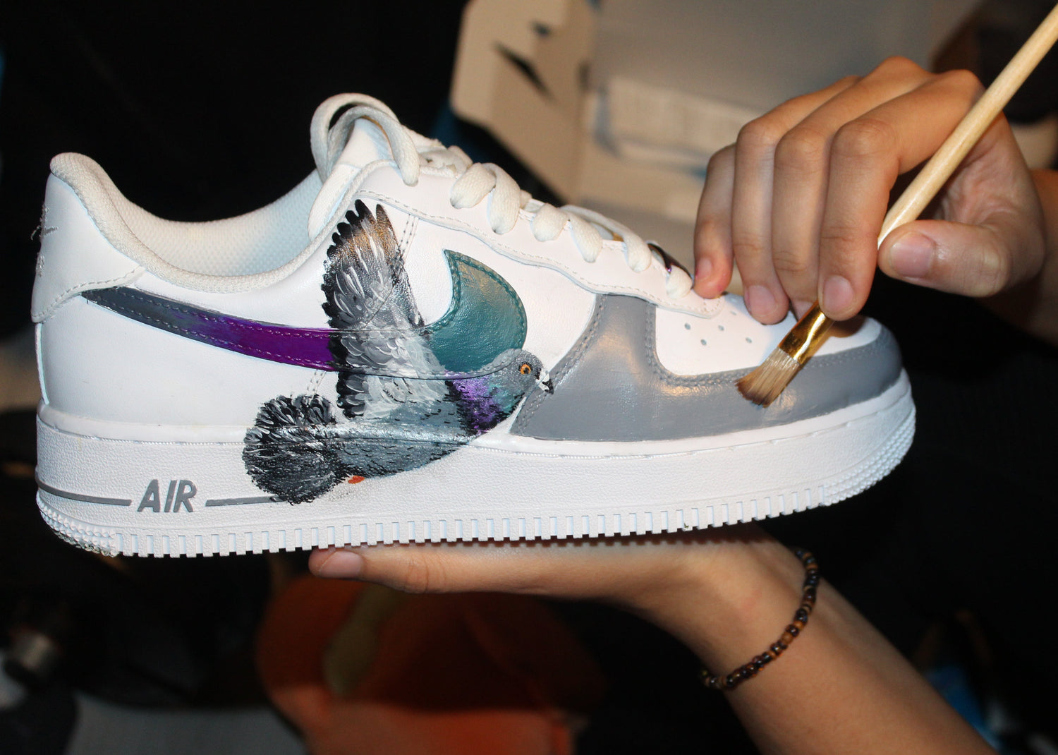 custom pigeon sneaker